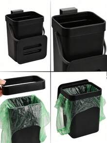 Thùng rác nhà bếp di động có tay cầm và nắp đậy, chất liệu nhựa bền, thùng rác treo tiêu chuẩn để bàn dùng cho nhà bếp, phòng tắm, phòng ngủ, phòng khách, văn phòng, ký túc xá, xe hơi, lưu trữ đồ dùng nhà bếp, trang trí nhà cửa. - Nhiều màu - Xem 9