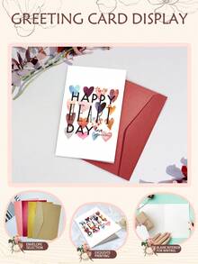 1PC Special Valentine's Day Card (With Envelope) - Unique Greeting Card, "Happy Heart Day" Message, Perfect For Partner/Husband/Wife/Boyfriend/Girlfriend, Valentine's Day/Anniversary - Multicolor - View 3