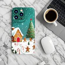 1PC Phone Case ,  Christmas House Tree Gingerbread Snow , Stylish Phone Case, Phone Decoration, All-around Lens Protection, Creative Small Gift, Funny Gift for Boys and Girls - Schwarz - Übersicht 5