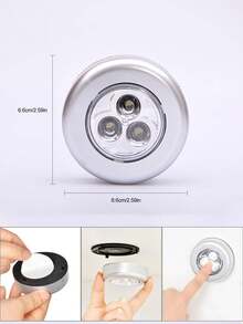 3 LED Touch Faucet Light, Battery Powered Stick-On Wall Light, Suitable For Kitchen, Wardrobe, Cabinet - Non-Rechargeable, Plastic Material, Tube Lighting - No Accessories Included - Multicolor - View 6