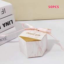 20/50/100 hộp giấy hình lục giác họa tiết vân đá cẩm thạch "Cảm ơn", hộp quà tặng nơ màu hồng/xanh dương/tím, hộp quà tặng tiệc màu hồng, hộp quà tặng màu tím, quà cưới, hộp quà tặng tiệc tùng, túi quà cảm ơn, đồ trang trí sinh nhật tự làm, quà tặng ngày Valentine, quà cưới, quà đính hôn, quà tặng tiệc cô dâu, quà sinh nhật, quà tặng tiệc mừng em bé. - Nhiều màu - Xem 44