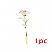 6/1 pieza Rosa artificial - Rosa romántica colorida, regalo de rosa eterna para novia, esposa, mamá, Día de San Valentín, Día de la Madre, cumpleaños, aniversario, decoración de boda