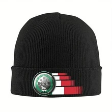 Benelli Motorcycle Skull Cap - Black Acrylic Beanie With Green & White, Stretch Fit, Lightweight, Knit Fabric, Autumn & Winter, Motorcycle Gear| Skullcap Design| Knit Texture - Đỏ - Xem 11