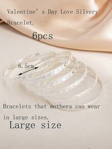 6 piezas Pulseras brazalete elegantes y únicas de metal con capas en forma de corazón - Multicolor - Ver 12