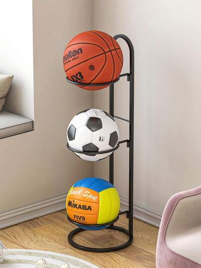 Indoor Carbon Steel 6/5/4/3/2/1 Layers Basketball Storage Rack Put Ball Football Storage Basket Placed Rack Volleyball Stand Holder Space Home Bedroom Living Room Schools