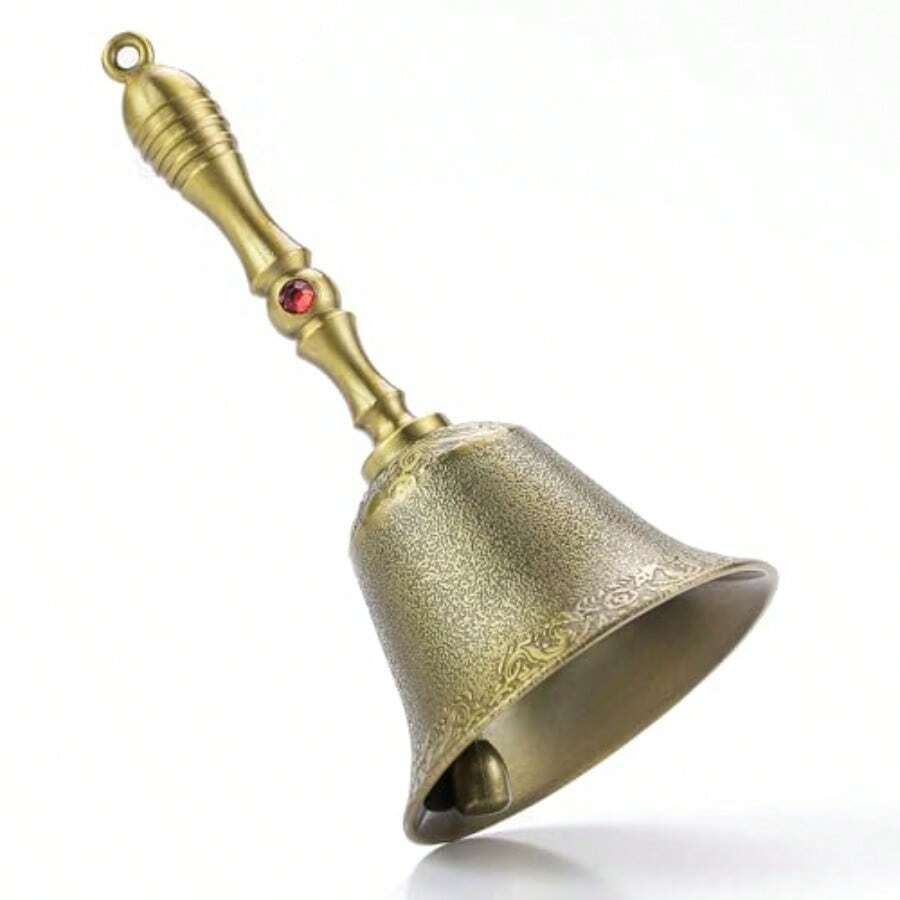 WSXC Super Loud Large Brass Hand Call Bell For Dinner Wedding Classroom  Meditation Gift For Bedridden Mom Seniors Teacher Bronze - Bronze - View 1