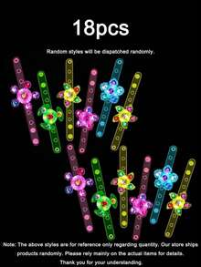 24pcs/Set Rotating LED Light Up Wristbands, Flashing Bracelets, Suitable As Jewelry, Birthday, Graduation, Wedding, Party, Carnival, Easter Gifts, Birthday Party Decorations, Night Lights, Toy Party Favors, Unique Gifts For Men, Personalized Gifts, Holiday Accessories, Party Favors, Outdoor Games, Glow Party Supplies (Random Style) - Multicolor - View 12