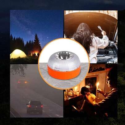 Car LED Lights, Car Emergency Light, Car Accessories Car Safety Emergency Reflectors, Connected V16 Beacon, V16 With Magnetic Base, For Portable Vehicle Warning Equipment