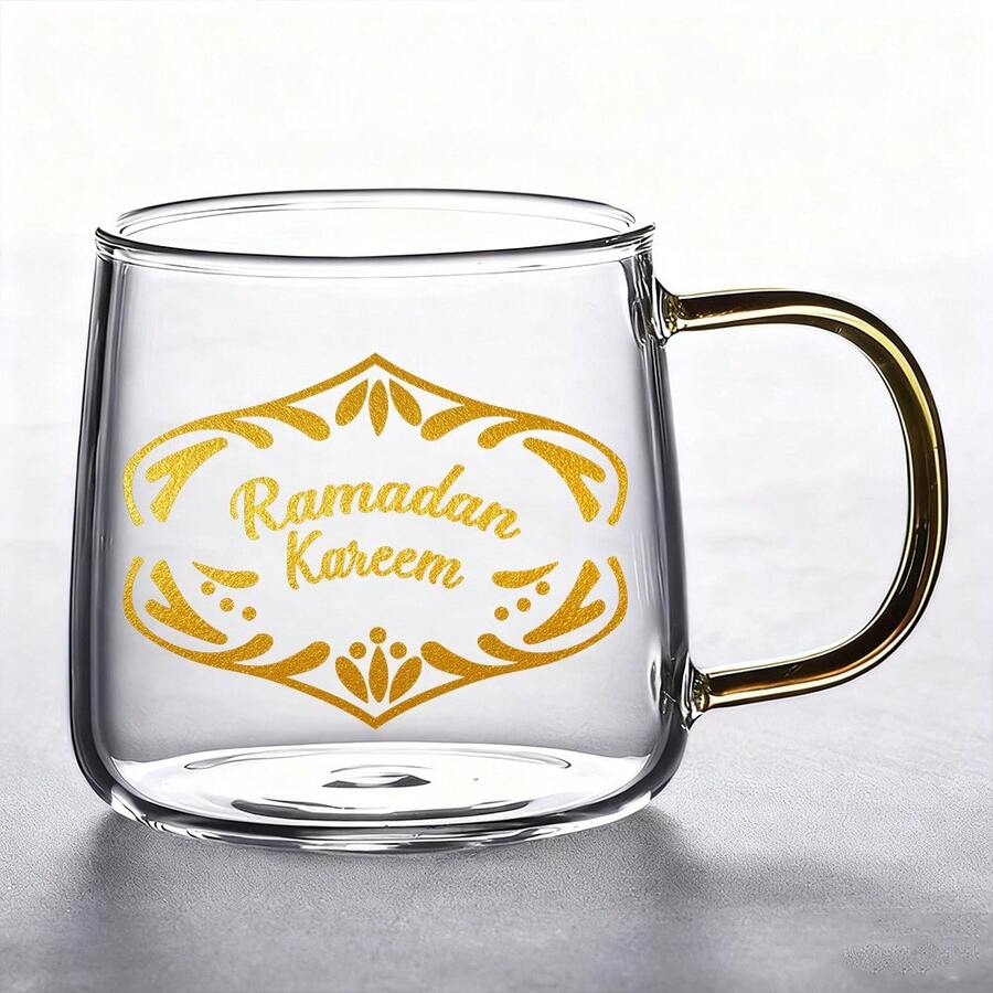 1/3pcs Glass Sticker Golden Eid Ramadhan Design DIY Ceramic Mug Glass Bottle Waterproof Decal Islamic Holiday Party Favor Vinyl Beautification Sticker