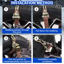 10pcs Car Anti-Skid Chains, Suitable For Sedan, Off-Road, SUV, Snow Tires, Emergency Use [Includes Gloves + Installation Wrench + Storage Bag]