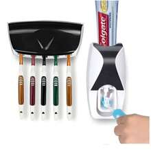 Dispenser Aplicador Creme Dental Automatico Pasta Dente Suporte Escovas - Multicolorido - Visão 2