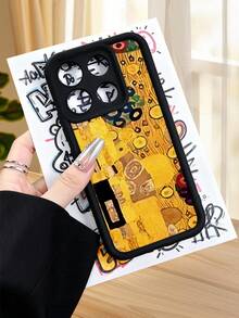 1 pieza funda de teléfono con diseño inspirado en arte clásico y detalles dorados sobre fondo cálido, estilo elegante y artístico ideal para amantes del arte moderno y lo sofisticado, TPU suave, protección completa antiimpacto y antideslizante, compatible con iPhone17 ProMax/16/15/14/13/12/11/Plus/Pro/ProMax, compatible con Galaxy A34/A35/A54/A55, Galaxy S20/S21/S22/S23/S24/S25 Ultra/Plus, compatible con Galaxy/Redmi/Honor/OPPO/ViVo - Marrón - Ver 4