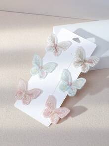 6件套梦幻彩色蝴蝶儿童发夹 - 彩色 - 查看 4