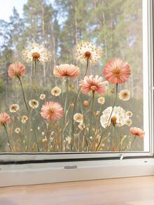 1 pieza Adhesivo de pared con diseño floral de jardín - Diseño floral realista con margaritas blancas - Adhesivo de vinilo autoadhesivo para sala de estar, dormitorio, cocina, baño - Decoración tipo papel tapiz extraíble y fácil de aplicar - Decoración del hogar para inauguración de vivienda, boda, fiesta, decoración floral, mejora del dormitorio, escena de naturaleza vibrante, acabado brillante, regalo de inauguración de vivienda, tema botánico, material duradero, planificadores de eventos