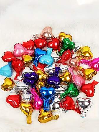 10 piezas de globos de papel de aluminio con forma de corazón de 5 pulgadas, ideales para el Día de San Valentín, cumpleaños, bodas, compromisos, decoraciones de fiestas de Año Nuevo y graduación. También se pueden usar para la sala de estar, la decoración del hogar y la decoración de la mesa. No se necesita electricidad, perfecto para las decoraciones del Día de San Valentín, Año Nuevo y el Ramadán. (Este producto se envía sin inflar).