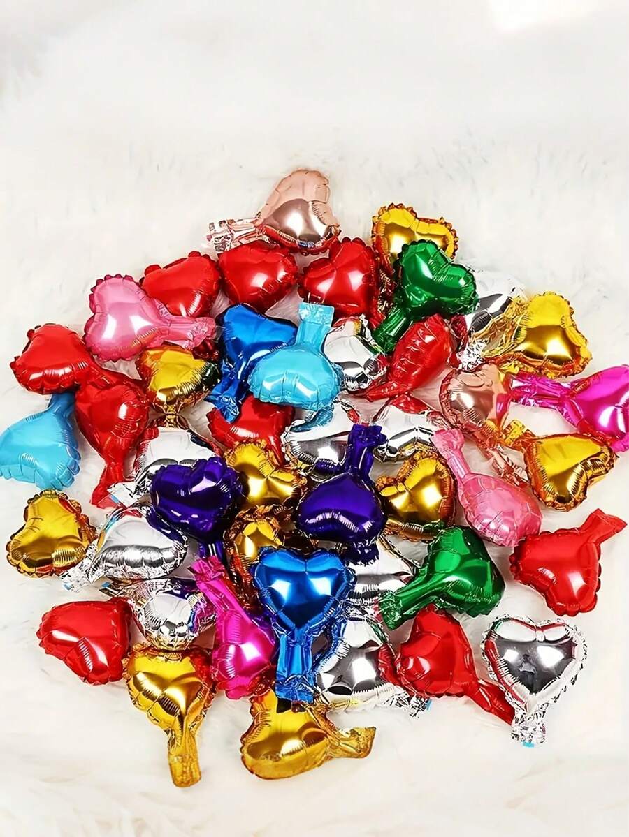 10 quả bóng bay hình trái tim bằng giấy bạc, kích thước 10cm, lý tưởng cho trang trí Ngày Valentine, sinh nhật, đám cưới, lễ đính hôn, Ngày của Mẹ và lễ tựu trường. Chúng cũng có thể được sử dụng để trang trí phòng khách, nhà cửa và bàn tiệc. Không cần nguồn điện, hoàn hảo cho trang trí Ngày Valentine, Ngày của Mẹ và đám cưới. (Sản phẩm này được vận chuyển ở dạng chưa bơm hơi.) - Nhiều màu - Xem 1