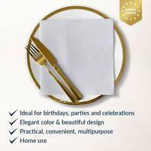 PAW - 50 Pieces Airlaid Paper Linen-Feel Napkins 16inch X 16inch, Monocolor Disposable Cloth-Like Napkins, Elegant Silver Dinner Napkins For Kitchen, Party, Wedding, Gatherings, Christmas,DinnerNapkins,Silver - 銀色 - 查看 4