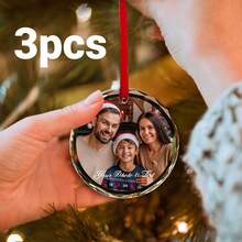 Personalized Christmas Ornaments, Custom Photo And Text Christmas Tree Decorations, Christmas Decorations, Decoration Christmas 2025, Customized Pictures Christmas Gifts, Customizable Family/Friends/Couple Photos Ornaments, Christmas, Birthday Gifts, Room Decor, Friendship Gift, Family Mom, Dad - Style C - View 10