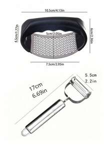 1Pc Heavy Duty Garlic Press, Professional Garlic Crusher And Mincer, Ergonomic Garlic Crush Tool With Easy Squeeze Handle, Kitchen Gadgets, Ginger Press, Vegetable Chopper, Essential Kitchen Accessories, Perfect For Halloween, Thanksgiving, Christmas Cooking. - Multicolor - View 10