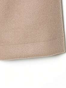Button Decor Solid Color Elegant Scarf Jacket, Autumn/Winter - Camel - View 8