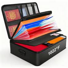 Piorlado Fireproof Document Box, 3-Layer Fireproof Document Bag Portable Large Capacity Water Resistant Storage Boxes With Lock For Important Documents,Certificates,Passports,Legal Files And Valuables - Black - View 7