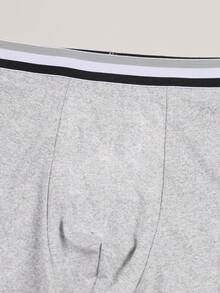 Men's Comfortable Breathable Boxer Briefs With "67" Numeric & Letter Print, Elastic Everyday Underwear