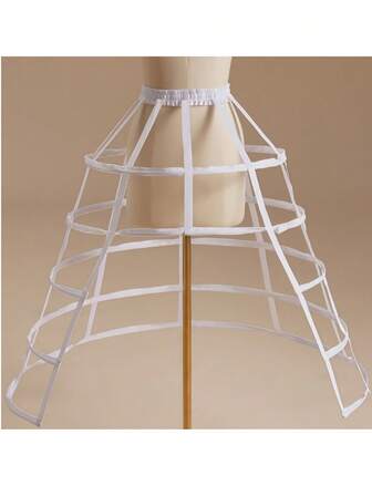 1件黑白洛丽塔五钢圈镂空服装，圣诞装饰，透气表演缎带衬裙，婚纱内衬裙