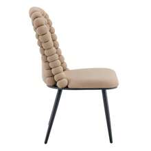 Camel Velvet Dining Chairs (Set Of 2): Ball Chain Backrest, Black Sprayed Metal Legs, Stylish For Dining Rooms, Wardrobes And Living Areas. - Camel - View 7