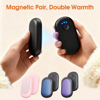 2个双面发热暖手宝，2000mAh*2可充电便携式口袋暖手宝，持久保暖，户外露营冬季装备，完美的圣诞礼物
