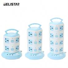 Diseño vertical enchufe de expansión universal 8 enchufe 3 usb con placa de alimentación de conmutación - Celeste - Ver 8