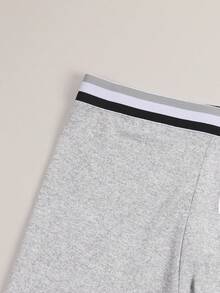Men's Comfortable Breathable Boxer Briefs With "67" Numeric & Letter Print, Elastic Everyday Underwear