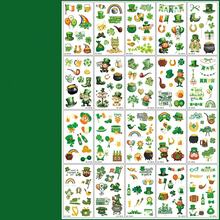 Bộ 20 hình xăm tạm thời Ngày Thánh Patrick, 20 tờ phụ kiện Ngày Thánh Patrick cho tiệc tùng Ireland, Hình xăm cỏ ba lá cho phụ nữ, Hình xăm mặt ngày Thánh Patrick mùa xuân không thấm nước - màu xanh lá - Xem 7