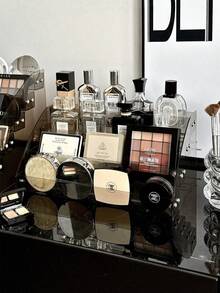1个亚克力多层化妆品收纳盒，桌面储物盒，DIY梳妆台透明展示架，香水收纳盒，简约设计，坚固耐用 - 彩色 - 查看 2