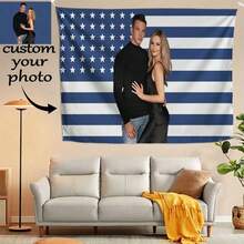 1pc Customized National Flag Tapestry, Can Customize Flag Pattern Or Photo, Suitable For Birthday, Wedding, Valentine's Day, Party, Father's/Mother's Day, Room Decor, Home Decor, Bedroom Decoration, And Student Dormitory Decoration Textile - Multicolor - View 5