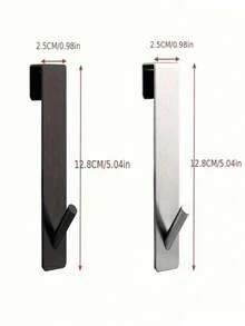 1pc Shaped Hook - Stainless Steel Sand Finish, Glass Door Shower Door Hook, Towels And Bathrobes, Wall Hanging/Wardrobe, Bathroom/Kitchen/Swimming Pool Multi-Purpose, Perfect Valentine's Day Gift, Practical Multifunctional Home Accessories, Bathroom Towel Rack, Wall Hanging Hanger, Wall Hanging Hanger, Bathroom Storage Rack, Toilet Paper Roll Rack - Multicolor - View 3