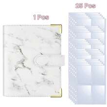 1Set Premium Multi-Functional A5 Photo Card Binder Photo Book, Sleek Album Design, Compact Organizer, PU Leather Binder Notebook Cover Loose-Leaf Organizer For Daily Planning And Note-Taking, Office Supplies, Ticket Card Collection Book - Multicolor - View 24