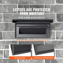 Wall-Mount Mailboxes - 12,5*6,3*16,9 Zoll Schwarzes Zahlenschloss 2,8-7,9 Zoll 13 Zoll - View 2