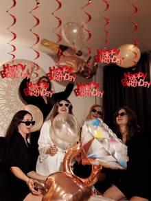 1 Conjunto Faixa de Feliz Aniversário Vermelha, Faixa de Feliz Aniversário com Glitter e Guirlanda Decorativa, Decorações de Festa, Decoração de Bottom para Festa de Aniversário, Decorações DIY para Festa com Tema, Adequado para Decorações de Festa de Aniversário, Suprimentos de Festa com Tema Vermelho. Decoração DIY, Decoração de Bottom para Foto