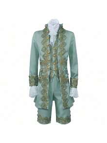 Men's Costumes - Váy hoàng tử thêu màu xanh lá cây - Xem 3