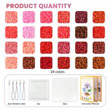 5000/10000/40000 piezas Kit de cuentas de fusión de 2.6mm, Caja de 24 colores, Varios patrones según las instrucciones, Anillos para llaveros, Tablero cuadrado, Regalos para cumpleaños, graduación, San Valentín, Halloween, Kit a granel de recambio de cuentas de fusión de 2.6mm