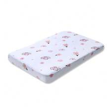 BEEWEED Bộ ga trải giường cũi em bé bằng sợi microfiber siêu mềm - Bộ đồ giường cho trẻ nhỏ sang trọng, phù hợp với nệm cũi và nệm trẻ nhỏ tiêu chuẩn, tấm bảo vệ nệm họa tiết động vật, 1 gói 28*52*8 inch/71*132*20 cm - Màu hồng gỉ - Xem 5