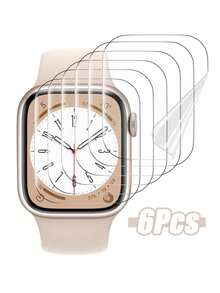 6 buc folie de protecție pentru ecran moale din hidrogel compatibilă cu Series 10, folie de protecție transparentă TPU pentru 38/40/41/42/44/45/49mm Ultra/SE/8/7/6/5/4/3/2/1 - 6 bucăți - Vizualizare 16