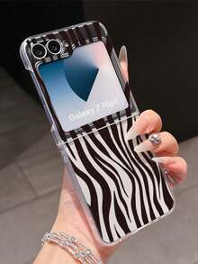 1个时尚简约磨砂PC材质可爱斑马纹可折叠手机壳，保护性强，防摔：兼容三星Galaxy Zflip 3/Zflip 4/Zflip 5/Zflip 6/Zflip 7、Find N3 Flip、Razr 50 Ultra/Razr 60 Ultra/Razr 60/Razr 50、MIX Flip、Galaxy Z Flip7 FE - 透明黑 - 查看 16