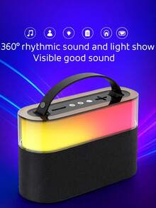 Bocina Bluetooth 2.5 Pulgadas RGB de 12W + Cable de Carga - Negro - Ver 1