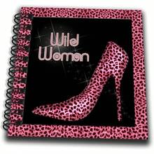 Pink Cheetah Print Wild Woman Stiletto Pump and Bling - Bloc de Notas, 4 por 4 Pulgadas db218013 - Blanco, Rosa - Ver 2