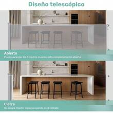 Puerta de  para niños, 300 * 86 cm, instalación sin taladrar.Adecuado para escaleras, cocina, puertas, pasillos, barreras de  para bebés - Giros - Ver 4