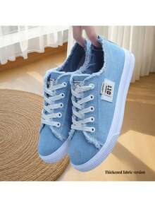 女式帆布鞋，低帮，厚底，休闲步行鞋，经典舒适平底时尚运动鞋