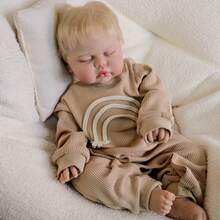 Hengluck 19 Inch Reborn Baby Doll Girl, Sleeping Newborn With Blonde Hair, Soft Cloth Body, Closed Eyes, Realistic Doll For Kids And Collectors - 彩色 - 查看 6