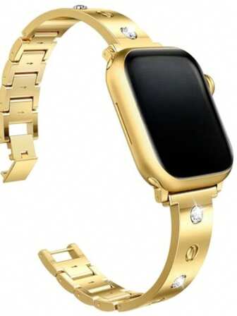 Metal Bracelet Band With Rhinestone Decoration, Compatible With 38mm - 49mm, Fits Series 11-1/SE/Ultra, Perfect Holiday/Birthday Gift For Women (Watch Not Included)