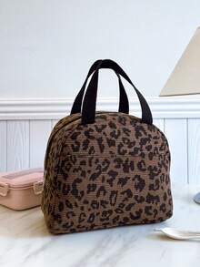 便携式保温午餐包；加厚可爱学生午餐水果袋；棕色豹纹午餐包。 - 彩色 - 查看 5